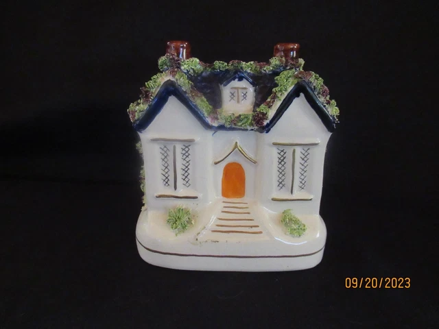 Antique English Staffordshire Cottage with Bocage - mid 19th cent.