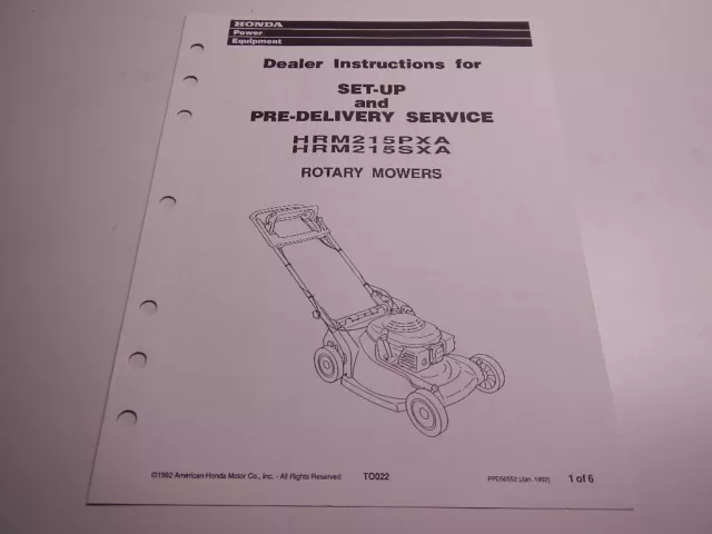 Honda hrm215 shop manual new arrivals