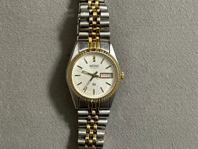 Seiko SQ White Dial 3y03-0169 Womens Watch Working