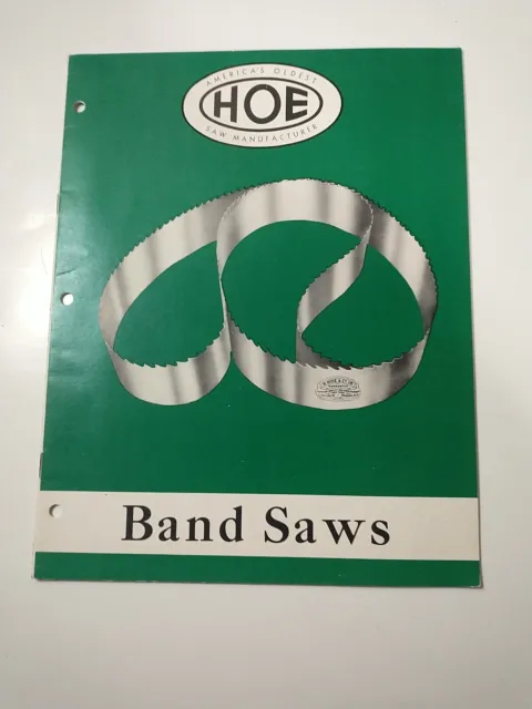 Hoe Band Saws Sawmill Blades Catalog Manual Operator Brochure 21 Page