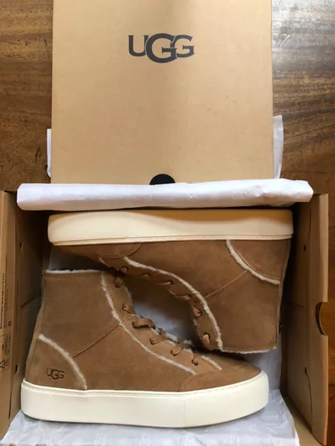 UGG TRAINERS UK8 EU41 Women Nuray High Top Chestnut Suede New 120