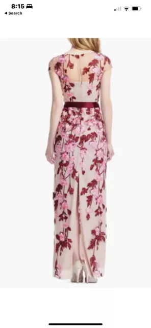 Adrianna Papell Floral Cascading Column Gown (size 12) 3