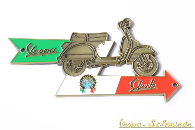 VESPA Metall-Plakette "Pfeil - Italien" - Limitiert auf 100 Stück! Club d'Italia