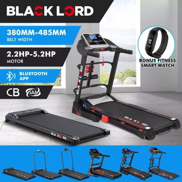 BLACK LORD Treadmill Electric Home Gym Exercise Run Machine Incline Fitness