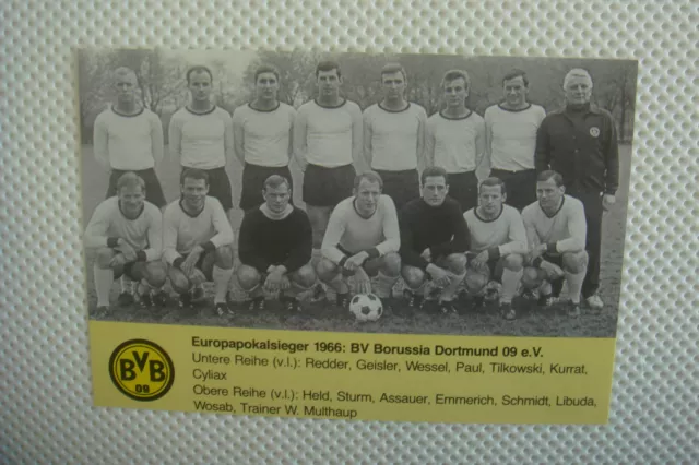 Bvb Borussia Dortmund Mannschaftskarte "Europapokalsieger 1966"