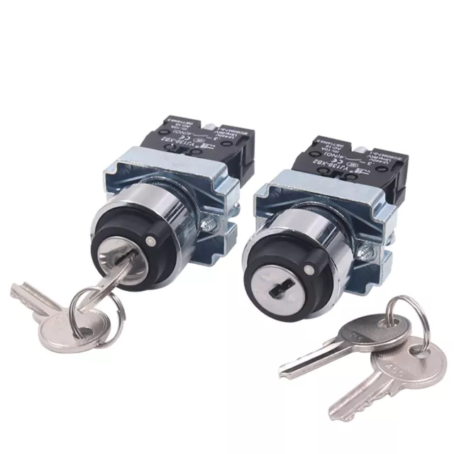 2/3 Position Power Locks Rotary Switch 22mm Self Locking Security Key Switch 10A