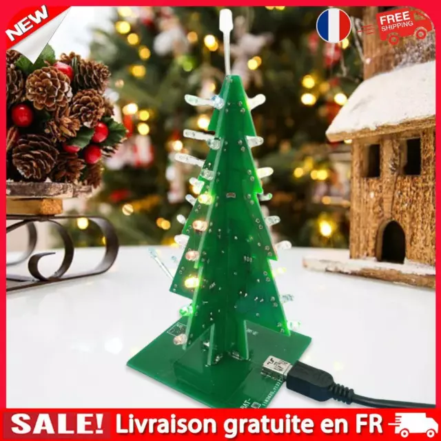 3D Christmas Tree DIY Kit 3 Colors Electronic Fun Suite (Parts Shell)