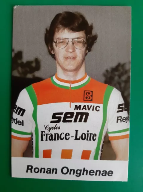 CYCLISME carte cycliste RONAN ONGHENAE équipe SEM cycles FRANCE LOIRE 1983