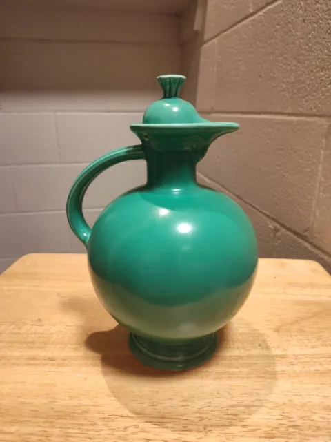 Vintage Fiesta Light Green 10.5” Carafe / Pitcher W/ Lid Fiestaware HLC No Chips