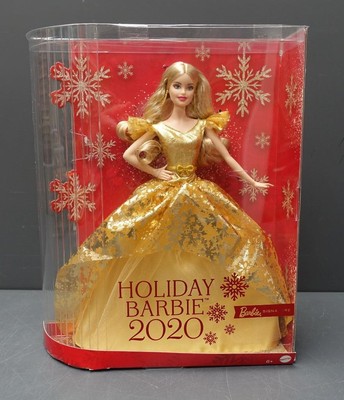 BARBIE SIGNATURE HOLIDAY Barbie Doll 2020 Mattel Blonde/Blue Eyes Gold