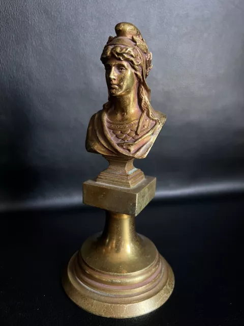 Antike alte Jugendstil Bronze Figur Frau Büste Skulptur vergoldet um 1900