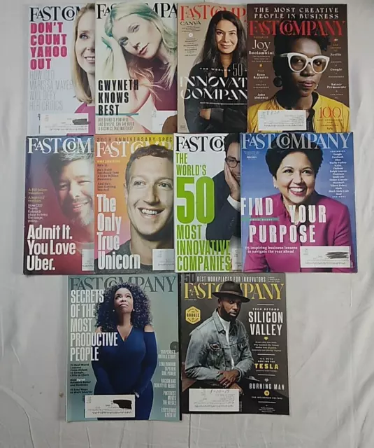 Fast Company Magazine Lot Of 10 2015-2017-2022 20th Anniversary Innovation Oprah