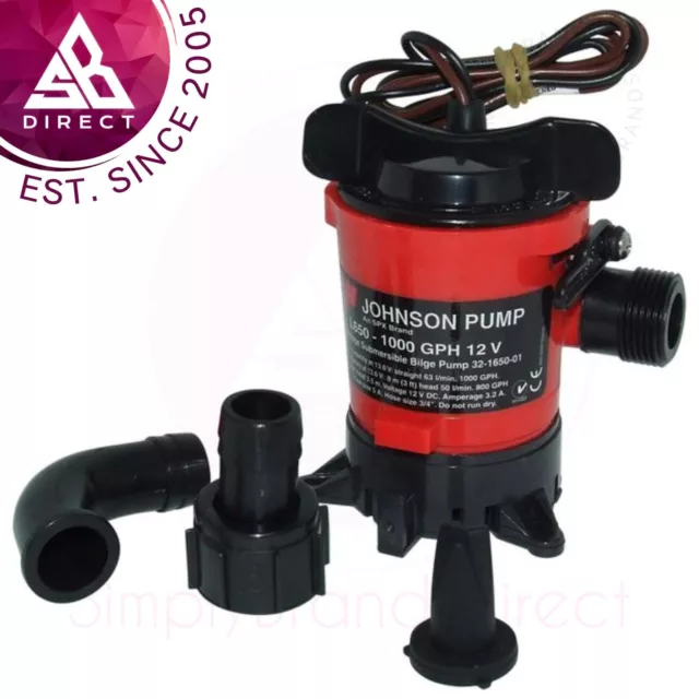 Johnson L650 Cartridge 12V Bilge Pump│1000 GPH│5A│19mm Hose│For Marine Boats