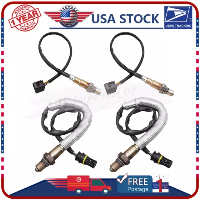 4pcs Upstream + Downstream Oxygen O2 Sensor For BMW 550I 650I 750I 750LI 4.4L