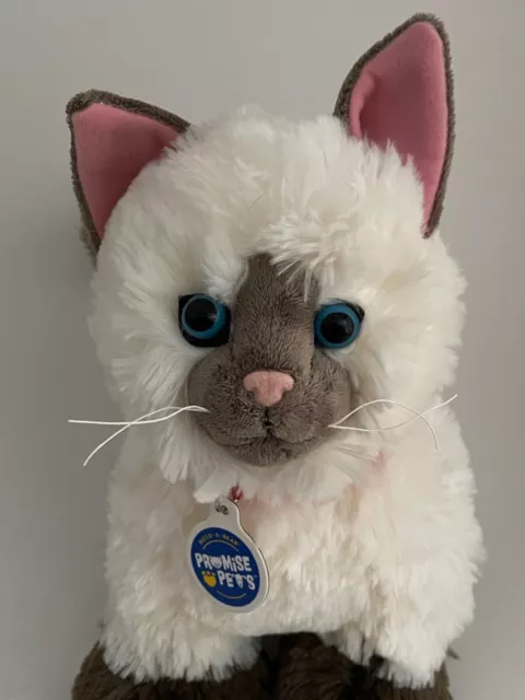 Build-A-Bear Promise Pets Siamese Cat plush Himalayan Red Collar Working Sounds