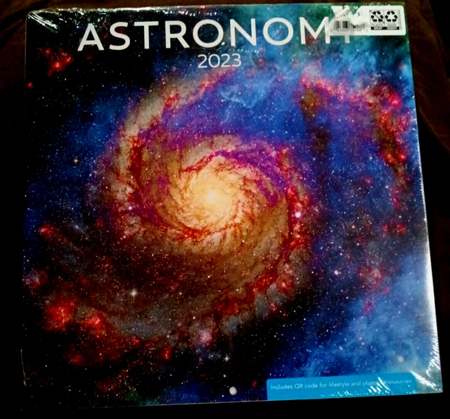ASTRONOMY 2023 WALL CALENDAR 12" X 24" open Includes 4 month 2022 and