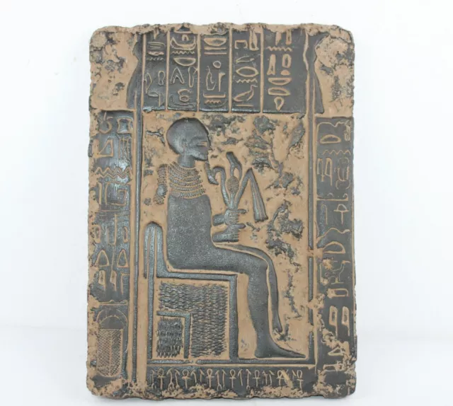 Estela egipcia antigua y rara, sentencia Ptah, Stella egipcia