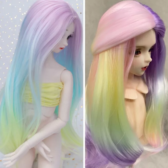 Long Colorful Wavy Wigs Dolls Accessories for 1/3 1/4 1/6 BJD Fashion Doll DIY