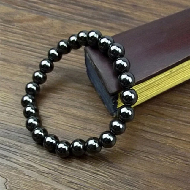 Pulsera de piedra redonda salud magnetoterapia pulsera y'JQ