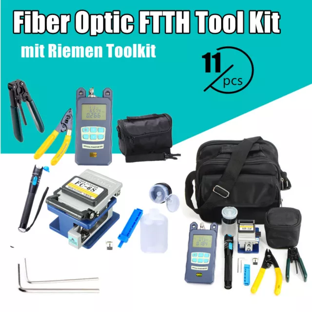 10 in 1 Glasfaser FTTH Tool Kit + FC-6S Cleaver & Optisc Finder  NEU