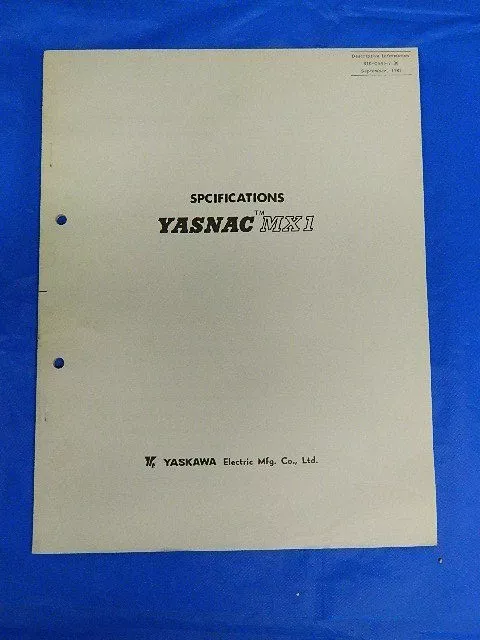 Yaskawa Yasnac Mx1 Cnc Specifications Sie-C843-7.30