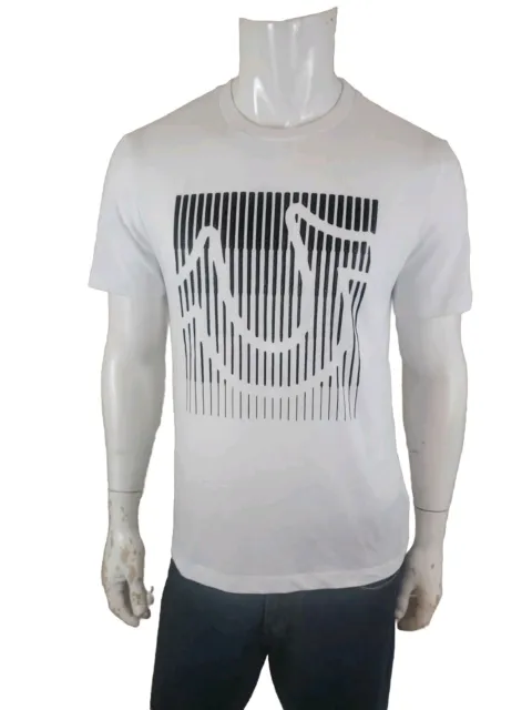 New True Religion Jeans Slurry Horseshoe Logo Graphic White T Shirt Men's Size M
