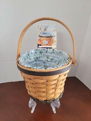 Longaberger May 1999  Series Daisy Basket  Combo with Handle, Liner  and booklet