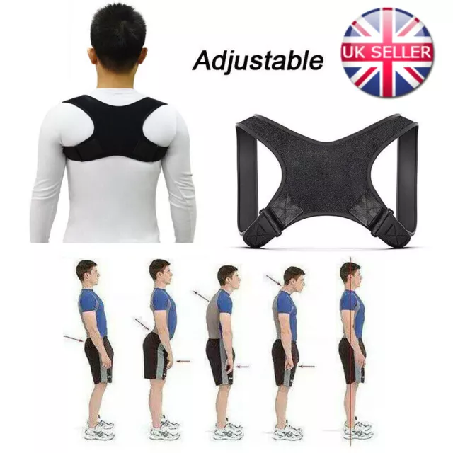 Posture Corrector Body Brace Bad Back Lumbar Shoulder Support Belt Women Men UK