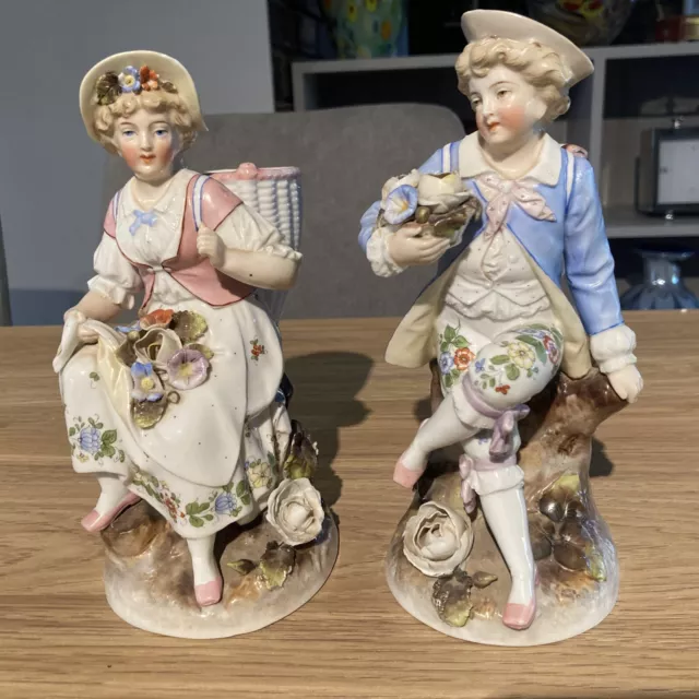 Antique 1890s/1900s Victorian Porcelain Fairing Figurines