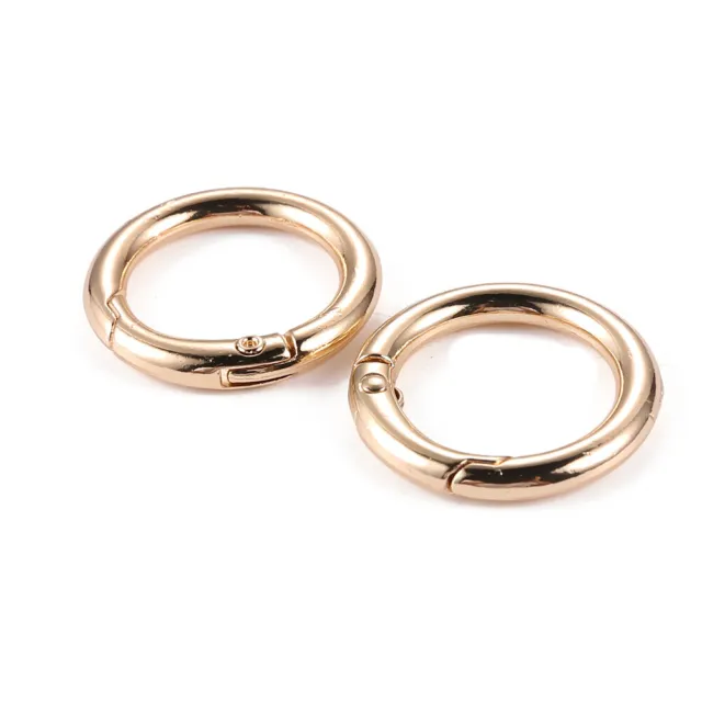 2pcs 2cm Metal Circle Trigger Rings DIY Accessories Alloy for Bag (Gold) #F