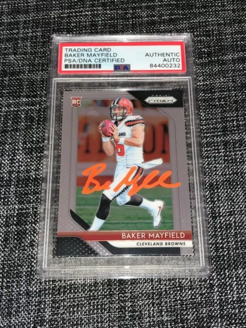 Baker Mayfield Signed 2018 Panini Prizm Rookie Card Cleveland Browns Psa/Dna Coa