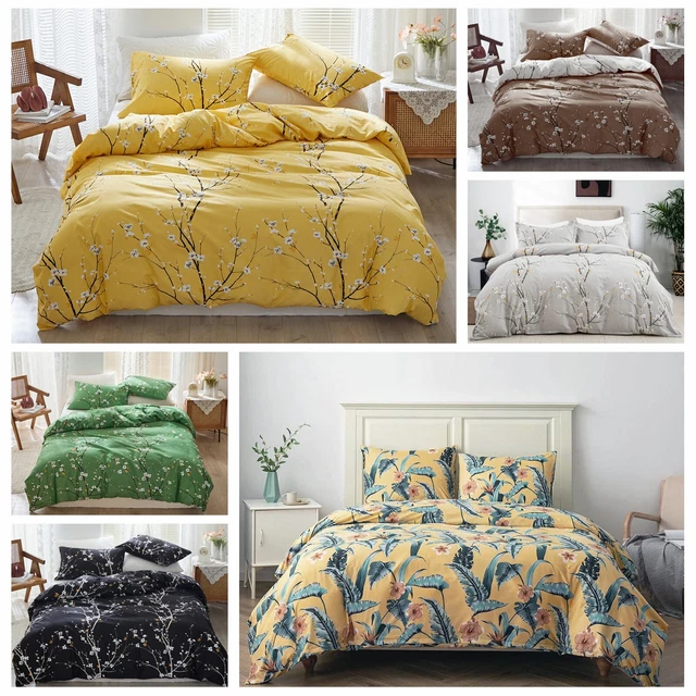 Leaves Quilt Duvet Doona Cover Set Branch Queen King Size Bedding Pillowcases