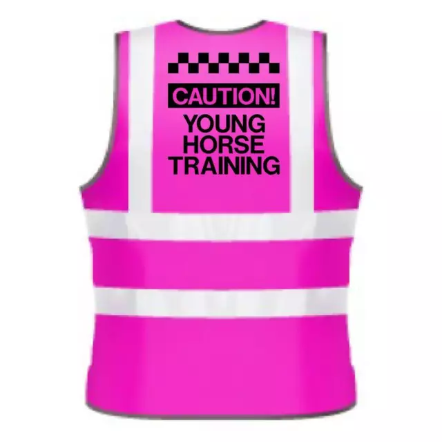 Kids Hi-Viz Printed Caution Young Horse Training Safety Wear For Horse Riding
