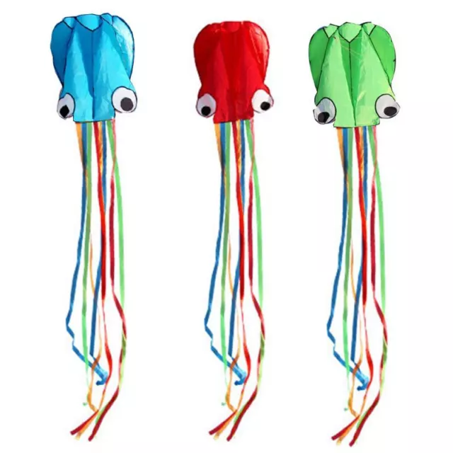 Soft Octopus Kite Single Line Kite for w/ Rainbow Long Tail for Chil