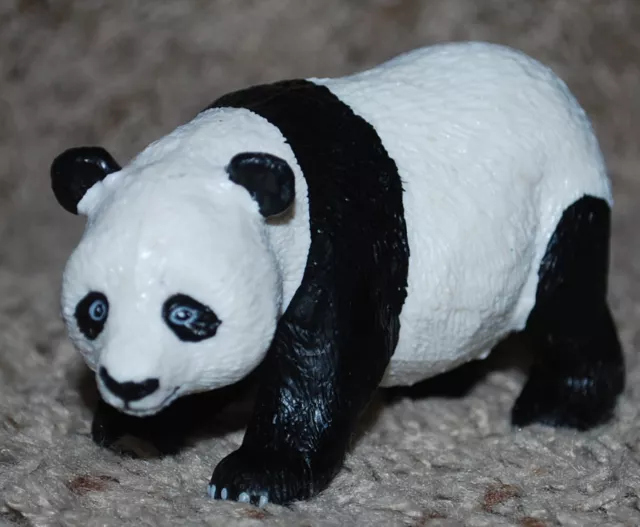 Panda Bear 1996 Black & White Animal Toy Figure Safari Ltd Hard Rubber 4"x2.5" 2