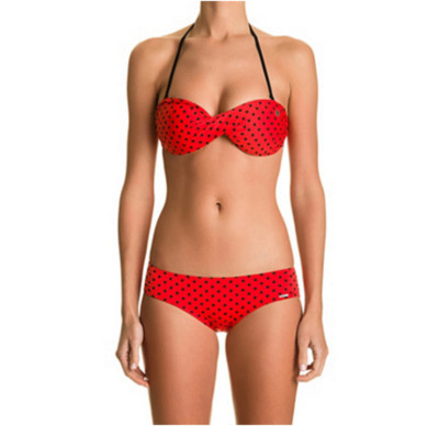 40 neuf BILLABONG Maillot de bain Bikini noir blanc petits pois reversible 38 