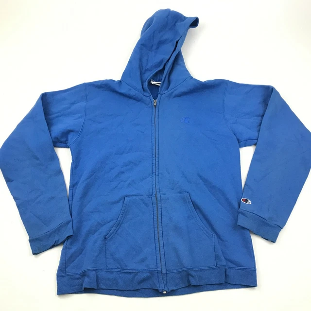 Champion Maglione Felpa con Cappuccio Ragazzi Taglia XL Blu Completo Zip Manica