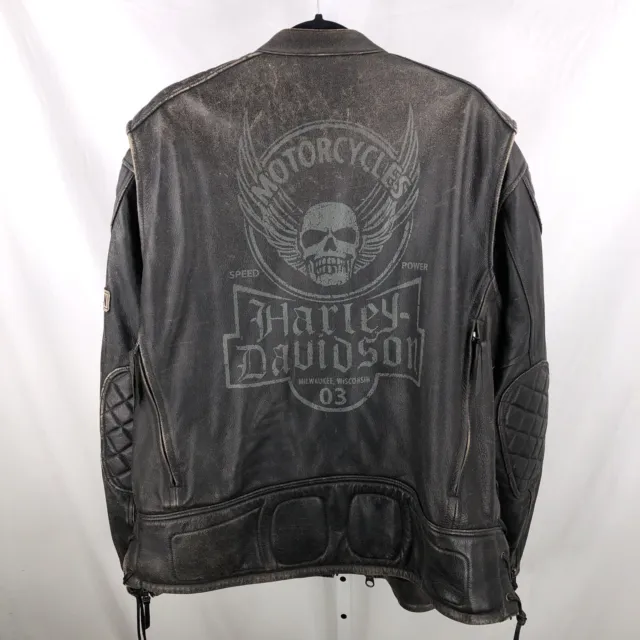 Harley Davidson 2XL Men's Brown Vintage Style Leather Jacket (97193-14VM) 2013
