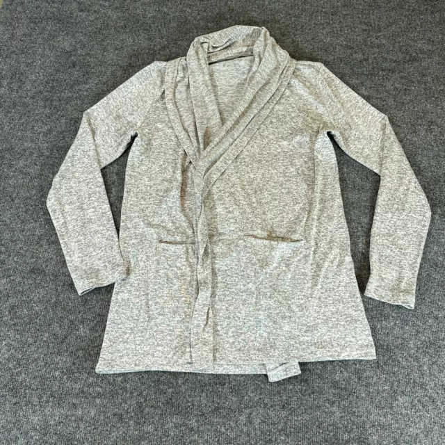 ATHLETA Sweater Womens Small Heathered Gray Stretch Open Front Cardigan S