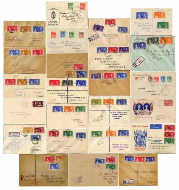 1937 Coronation FDC First Day Covers British Commonwealth.. Priced Individually