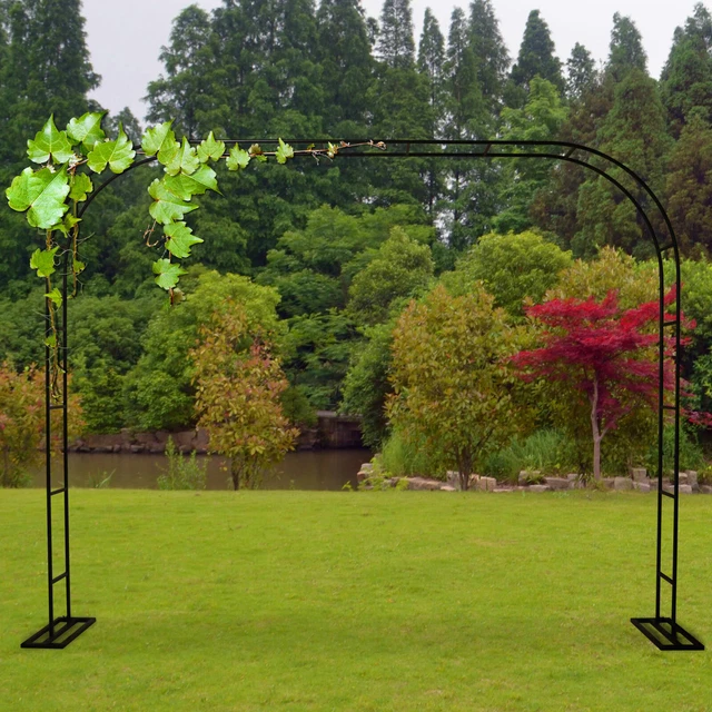 METAL GARDEN ARCH Gate Arbour Rose Pergola Archway Patio Climbing Plant ...