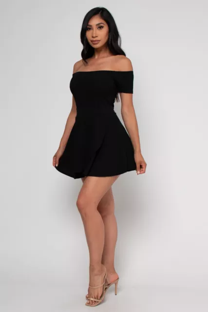 Black Cold Shoulder Romper Dress Size Medium Wrap Inspired