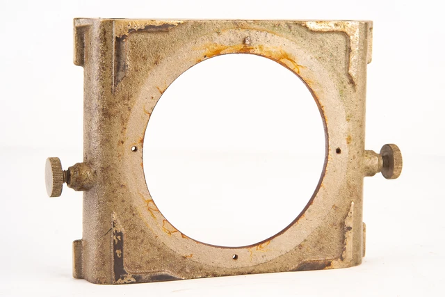 Antiguo tablero de lentes de hierro fundido con apertura de 77 mm V20
