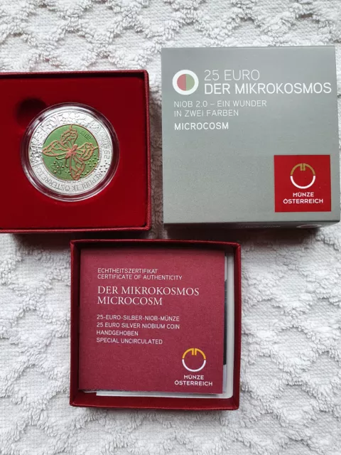 Österreich 25 Euro 2017 Der Mikrocosmos Silber Niob Münze