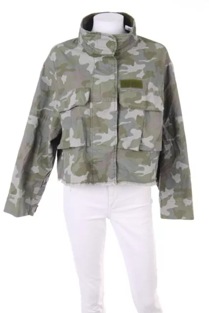 GIACCA DENIM ZARA Tagliata Oversize Mimetica S S Verdi S EUR 24 99