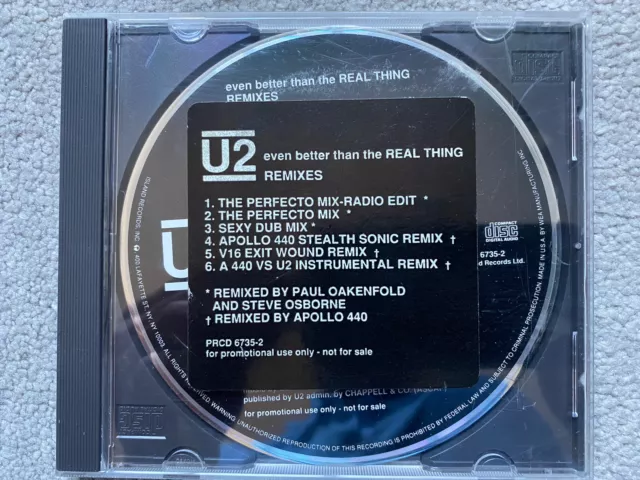 U2 Even Better Than The Real Remixes Very Rare 1991 US 6-Track Promo CD Mint