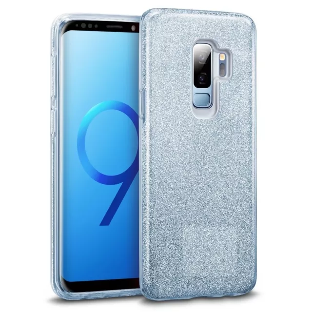 COQUE pour galaxy s9 / s9 plus housse etui strass bling bling + film incurvé 2