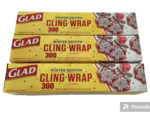 GLAD CLING WRAP Holiday Edition Green Tinted Food Wrap NEW 200 Sq. Ft.  $5.99 - PicClick