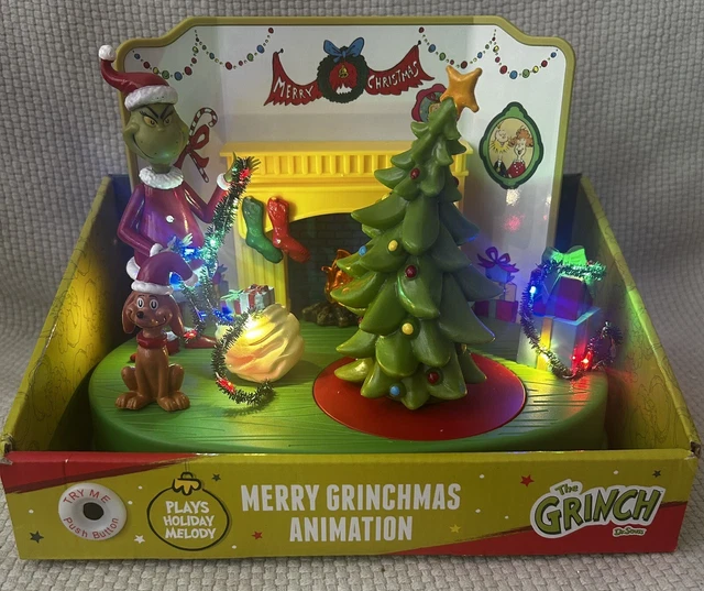 MERRY GRINCHMAS DR Seuss GRINCH Animated Christmas LIGHTS Scene