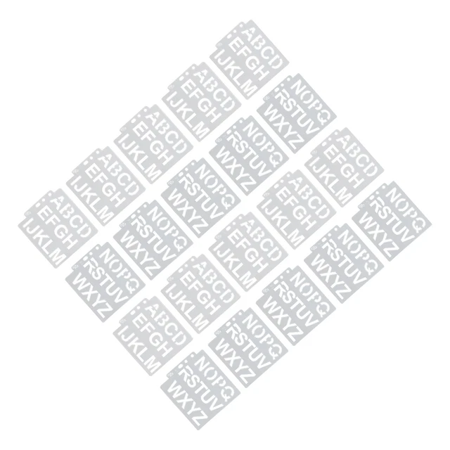 02 015 Letter Stencil Templates 5.5 X 5in 20 Pcs Waterproof Reusable Letter